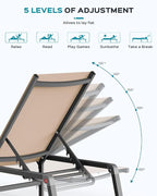 Patio Chaise Lounge Chair, Foldable Lounge Chair - Image 6