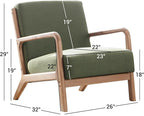 ANJ Mid Century Modern Accent Chair, Comfy Fabric Reading Chair - Image 2