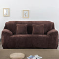 vctops 4 Seater Velvet Plush Stretch Sofa Slipcover 1-Piece Sofa Cover by vctops