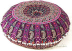 32" Purple Burgundy Floor Meditation Pillow Cushion Seating Throw Cover Mandala - Image 2