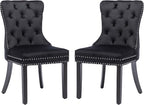 KCC Velvet Dining Chairs Set of 2, Upholstered High-end Tufted Dining Room Chair by KCC
