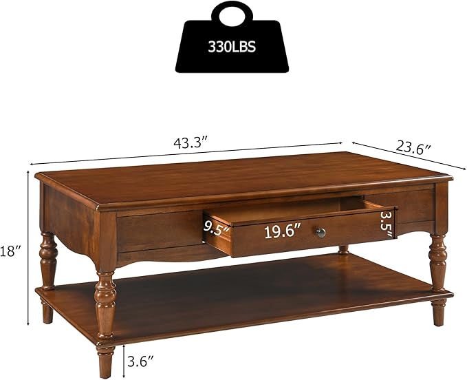 Mid-Century Modern Living Room Coffee Table Set, 3-Piece Solid Wood Living Room - Image 5