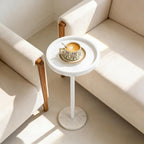 smusei Small Drink Table with Marble Base Round Side Table - Image 4
