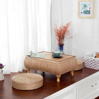 Japanese-Style Rattan Floor Table - Image 7