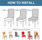 Genina Waterproof Chair Covers for Dining Room 6 Pack, Stretch Jacquard Dining - Image 5