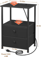 LOAKEKEL Night Stand Set 2, LED Nightstand - Image 3