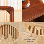 Vintage End Table, Japanese Style Tatami Coffee Tables Mortise and Tenon - Image 5
