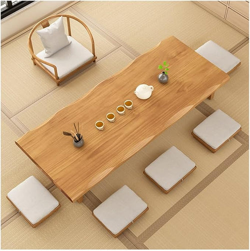 180cm Japanese Floor Table -Vintage Solid Wooden Tatami Table, Low Rectangular by Unknown