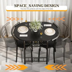 Shahoo 3-Piece Wooden Dining Table Set, Kitchen Breakfast Nook Sets - Image 4
