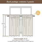 Chyhomenyc Charcoal Grey Semi Sheer Curtains 36 Inch Length, Light Filtering - Image 5