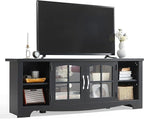 LINSY HOME Farmhouse TV Stand for 65 Inch TV, Wood Entertainment Center by LINSYHOME