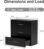 Wooden Dresser with 3 Large Drawers, Modular Media Console Storage Chest of - Image 2