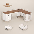 SEDETA Farmhouse 67" L Shaped Desk - Image 2