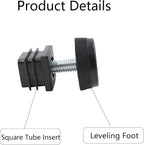 8Pcs Adjustable Leveling Feet 25 x 25mm Square Insert Kit Furniture Glide - Image 4