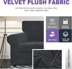 ZNSAYOTX Luxury Velvet Couch Cover 4 Piece Stretch Sofa Covers - Image 3