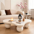 46" Cloud Coffee Table with 3 Ball Legs, Modern Irregular Center Table by BSYEIO