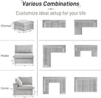Cloud Modular Sectional Sofa Couch, 160.6" U Shaped Convertible Couches - Image 5