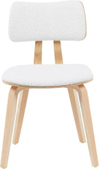 Armen Living Jaguar Mid-Century Upholstered Dining Chair in White Boucle and - Image 3
