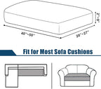Water Repellent Couch Cushion Cover Loveseat Cover, Stretch Sectional Sofa Seat - Image 2
