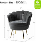 HULALA HOME Modern Velvet Accent Chair - Image 2