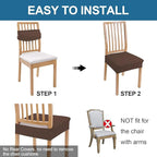 Smiry Waterproof Seat Covers for Dining Room Chairs Set of 8, Stretch Jacquard - Image 5