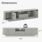 86.61'' Tambour TV Stand for 55-85 Inch, Entertainment Center - Image 2