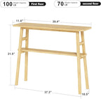 39.4" Solid Bamboo Entryway Console Table, Sofa Table Behind Couch, Narrow - Image 2