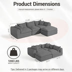 Modular Cloud Couch Sectional, Boneless Sofa - Image 3