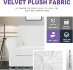 ZNSAYOTX Luxury Velvet Sofa Cover 3 Piece Stretch Loveseat Covers - Image 3