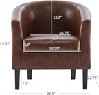 BELLEZE Accent Barrel Chair, Club Tub Sofa Corner Chair - Image 2