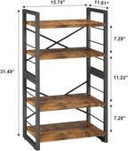 Homeiju Bookshelf, Dorm Desk Hutch, Desk Shelf Organizer, 4 Tier Stackable - Image 3