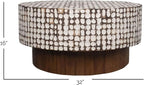 East at Main Round Coffee Table – White Boho Cocktail Table - Image 2