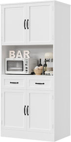 HOSTACK 71“ Tall Kitchen Pantry Storage Cabinet, Modern Kitchen Hutch Bar by HOSTACK