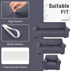 Peryiter 3 Pcs Couch and Loveseat Covers Set Sofa Cover - Image 5