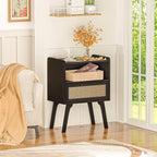 Lerliuo Rattan Nightstand, Bedside Table - Image 2