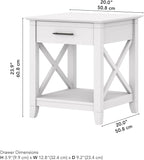 Bush Home End Table with Drawer, Nightstand with Storage, Living Room and - Image 3