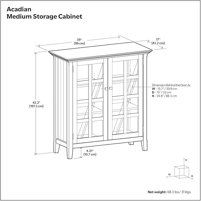 SIMPLIHOME Acadian Storage Cabinet - Image 3