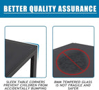 FDW | 5-Piece Dining Table Set | Black | Glass Kitchen Table - Image 5