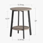 sthmec Side Table Set of 2, Small Round End Table - Image 3