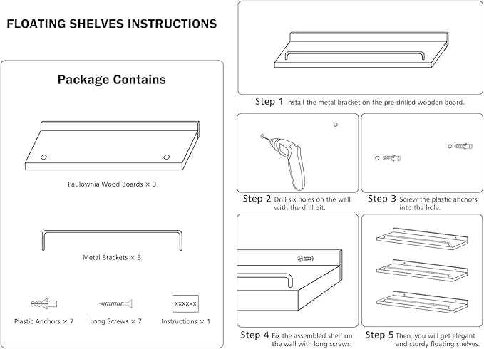 RYOFOBETTO Small Floating Shelf, 6 X 6 Inches Farmhouse Wall Shelves - Image 7