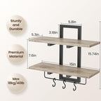 Creso hom Floating Shelves, Hanging Bathroom Shelves 2-Tier, Wall Mounted - Image 2
