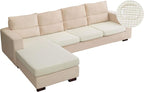 Water Repellent L Shaped Couch Covers 4 Pieces Sofa Seat Cushion Slipcovers by TOPYUMH