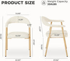 DUMOS Dining Chairs Set of 2, Linen Fabric Upholstered Kitchen Side Chairs - Image 2