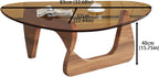 EASYSOUL Modern Glass Coffee Table, 32.68" D x 22.44" W x 15.75" H, Abstract - Image 2