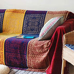 Bohemian Throw Blanket Hippie Chenille Jacquard Tassels Soft Chair Cover - Image 5
