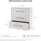 mopio Blake 3 Drawer Dresser for Bedroom, Chest of Drawers, Wood Dresser - Image 2