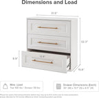 mopio Blake 3 Drawer Dresser for Bedroom, Chest of Drawers, Wood Dresser - Image 2