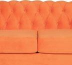RARZOE 3 Pieces Living Room Furniture Sofa Set, Chesterfield Style, Velvet - Image 5