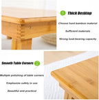 Japanese-Style Folding Bamboo Dining Table, 60*60*32cm, Wood Yellow - Image 3