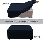 Super Stretch 40x40x15 inch Square Ottoman Cover- Soft Form Fit Ottoman Cover - Image 4
